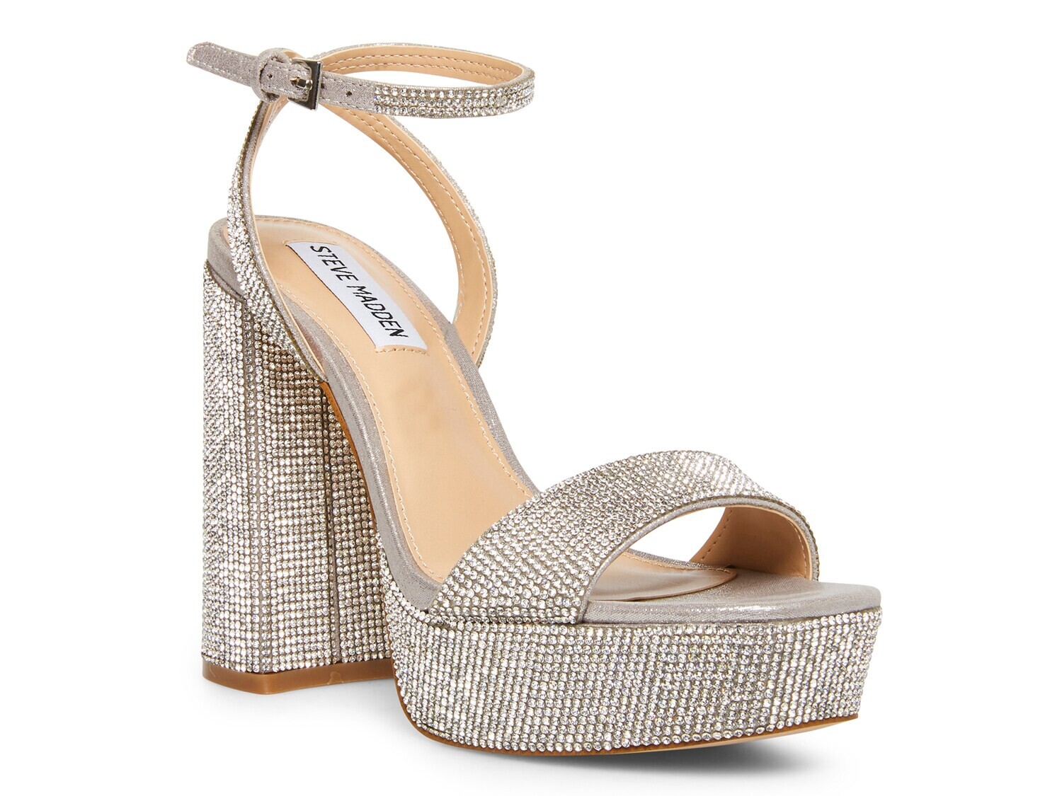 

Сандалии на платформе Steve Madden Lessa, серебряный металлик