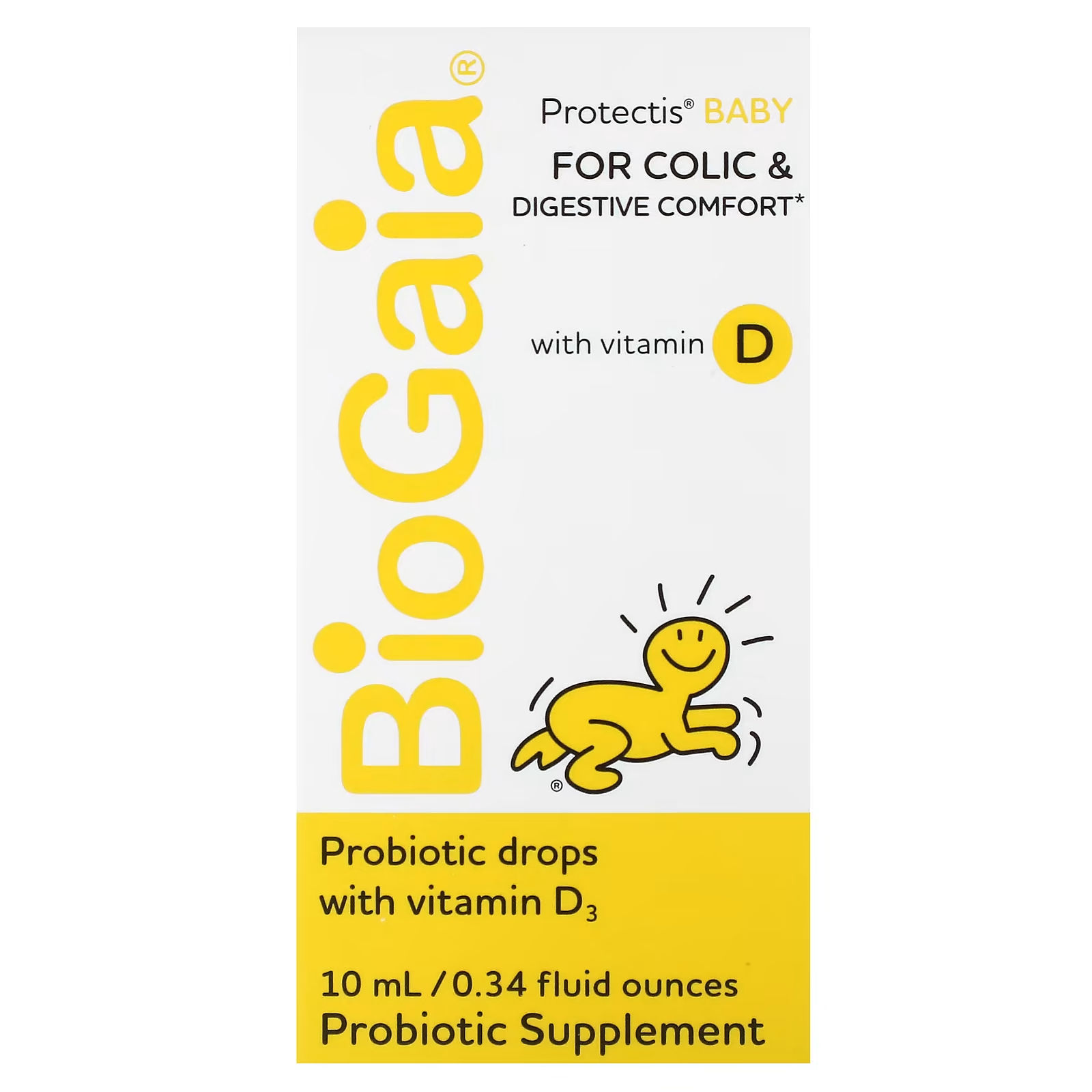 BioGaia Protectis Детские пробиотические капли с витамином D, 0,34 жидких унции (10 мл) biogaia protectis детские капли против колик и для комфортного пищеварения с витамином d 10 мл 0 34 жидк унции