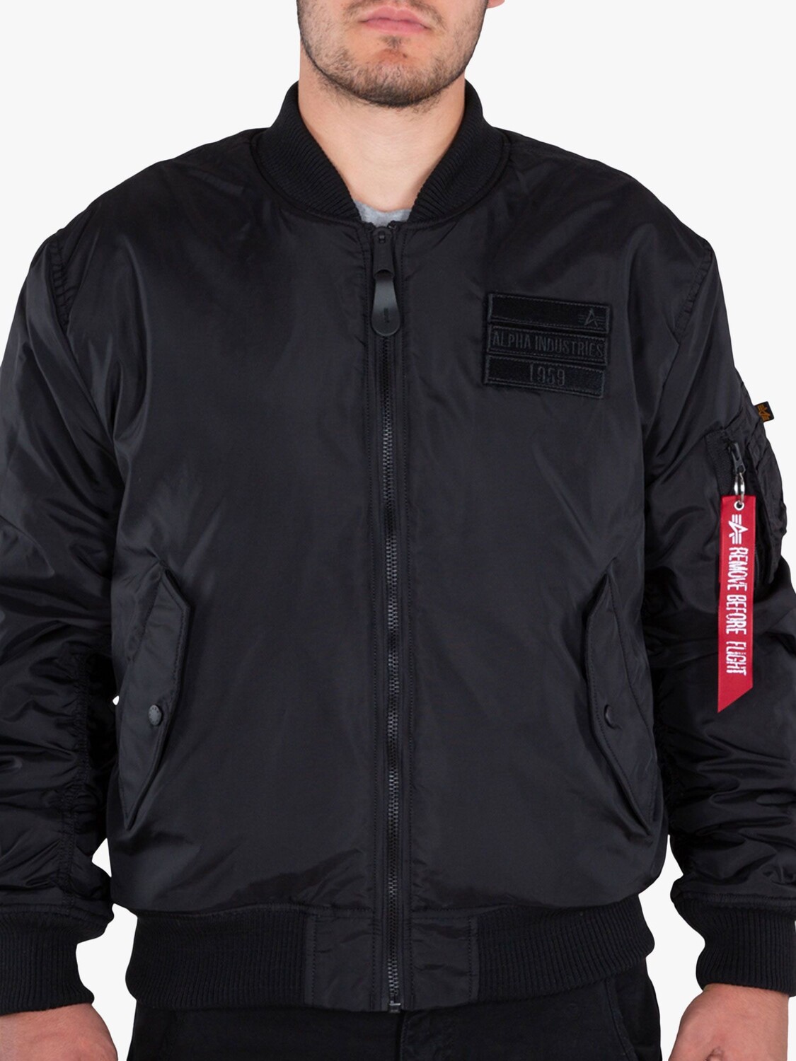 

Двусторонний камуфляжный бомбер Alpha Industries MA1 FLC, черный