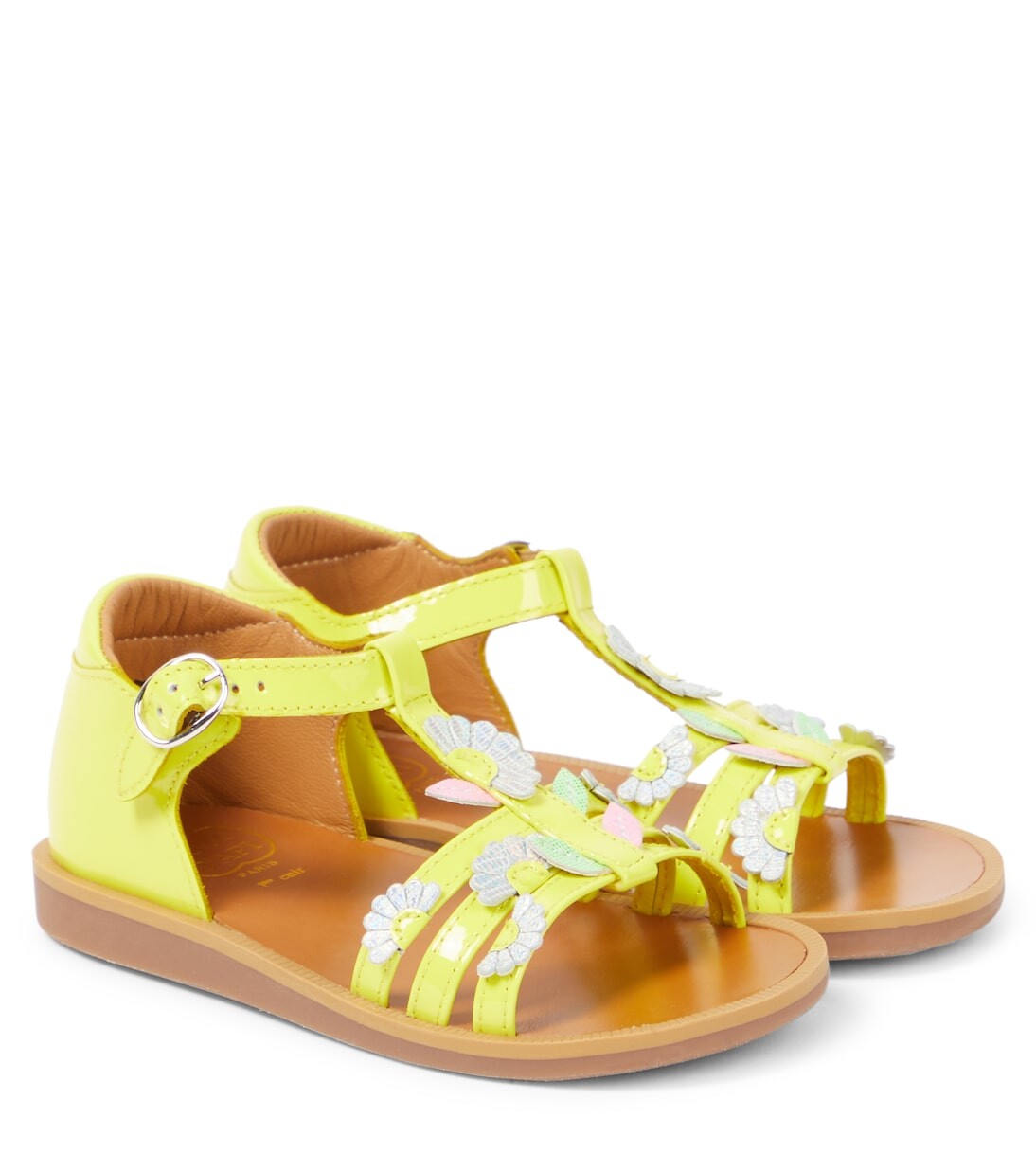 

Кожаные сандалии Poppy Multi Daisy Pom D'Api, желтый