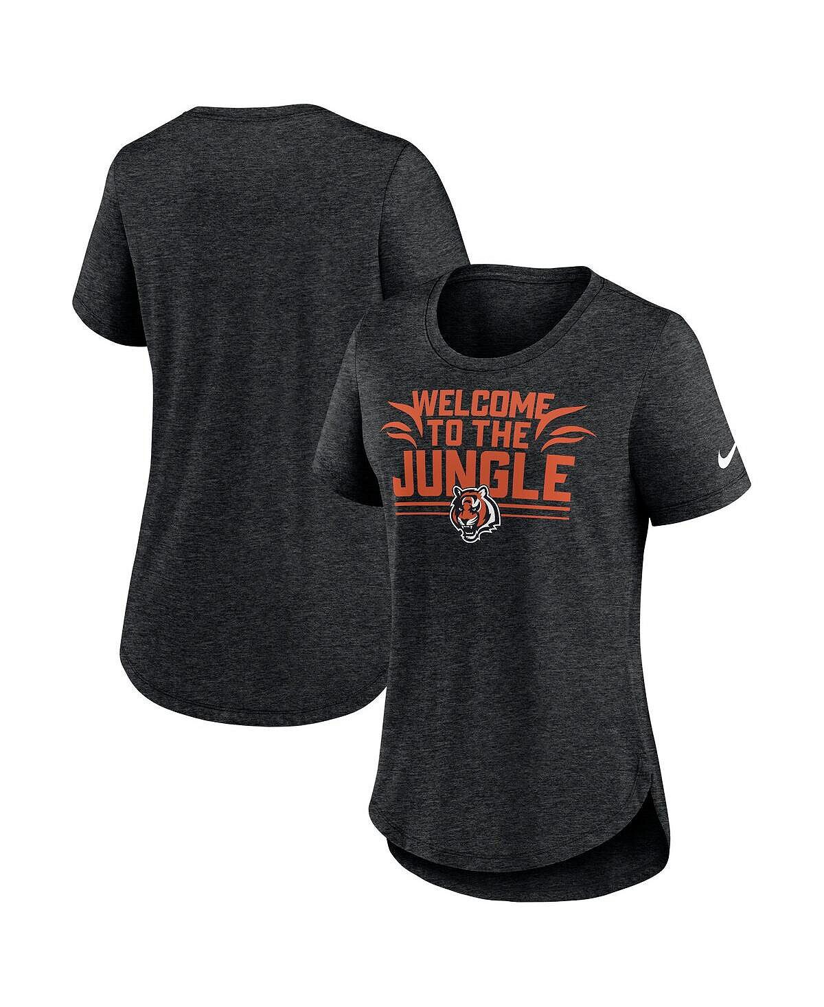 

Женская черная футболка Cincinnati Bengals Local Fashion Tri-Blend с изображением Хизер Nike