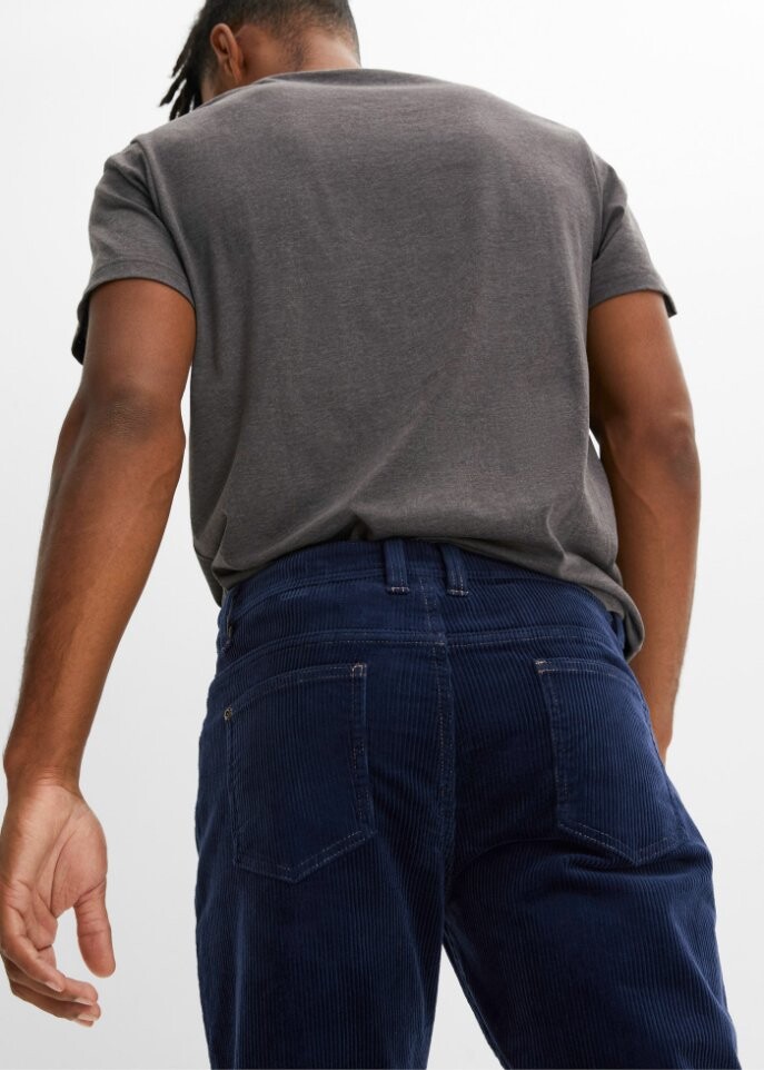 

Прямые брюки из эластичного вельвета стандартного кроя John Baner Jeanswear, синий