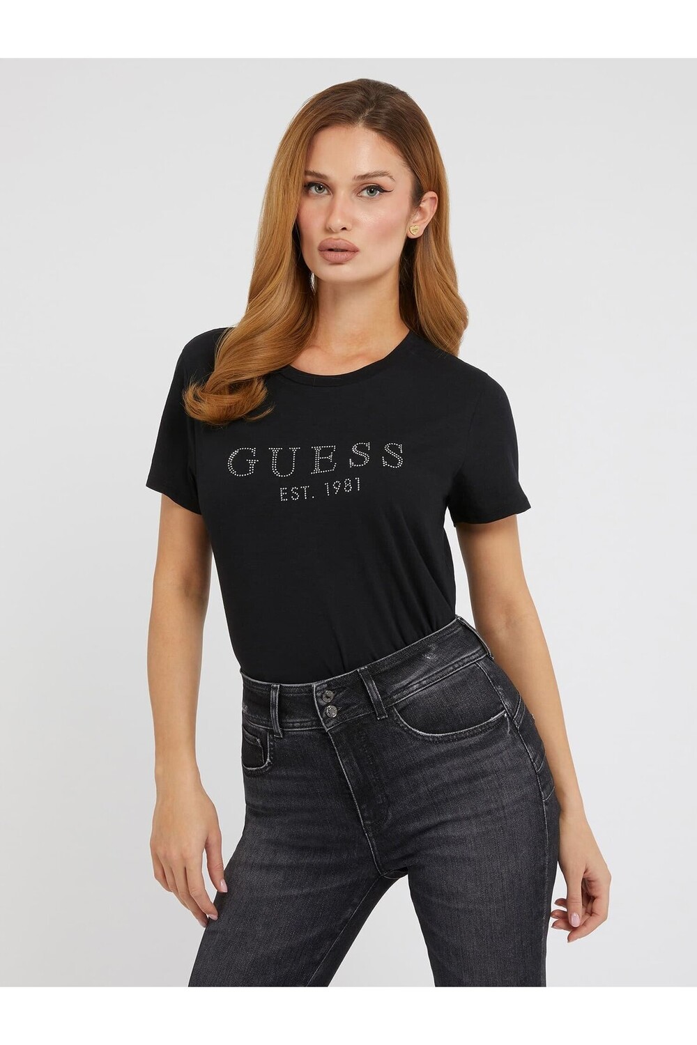 

ЖЕНСКАЯ ФУТБОЛКА СТАНДАРТНОГО КРОЯ SS GU Guess, черный