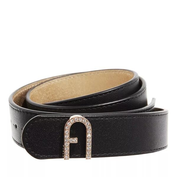 

Ремень furla flow belt rev. h.2,7 strass nero+color Furla, черный