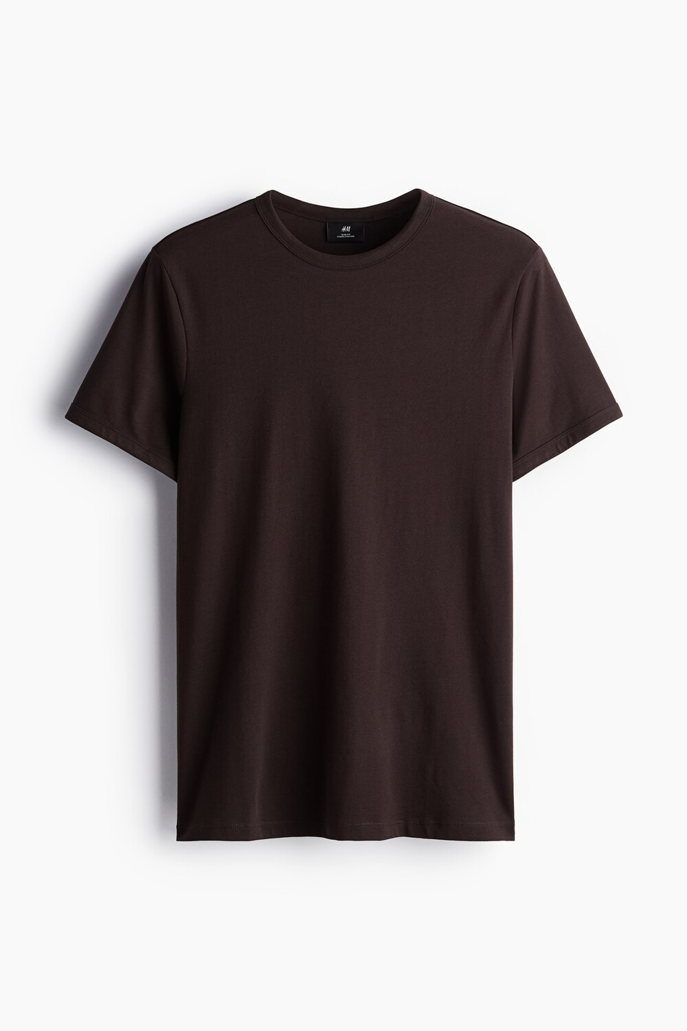 

Хлопковая футболка приталенного кроя H&M, коричневый