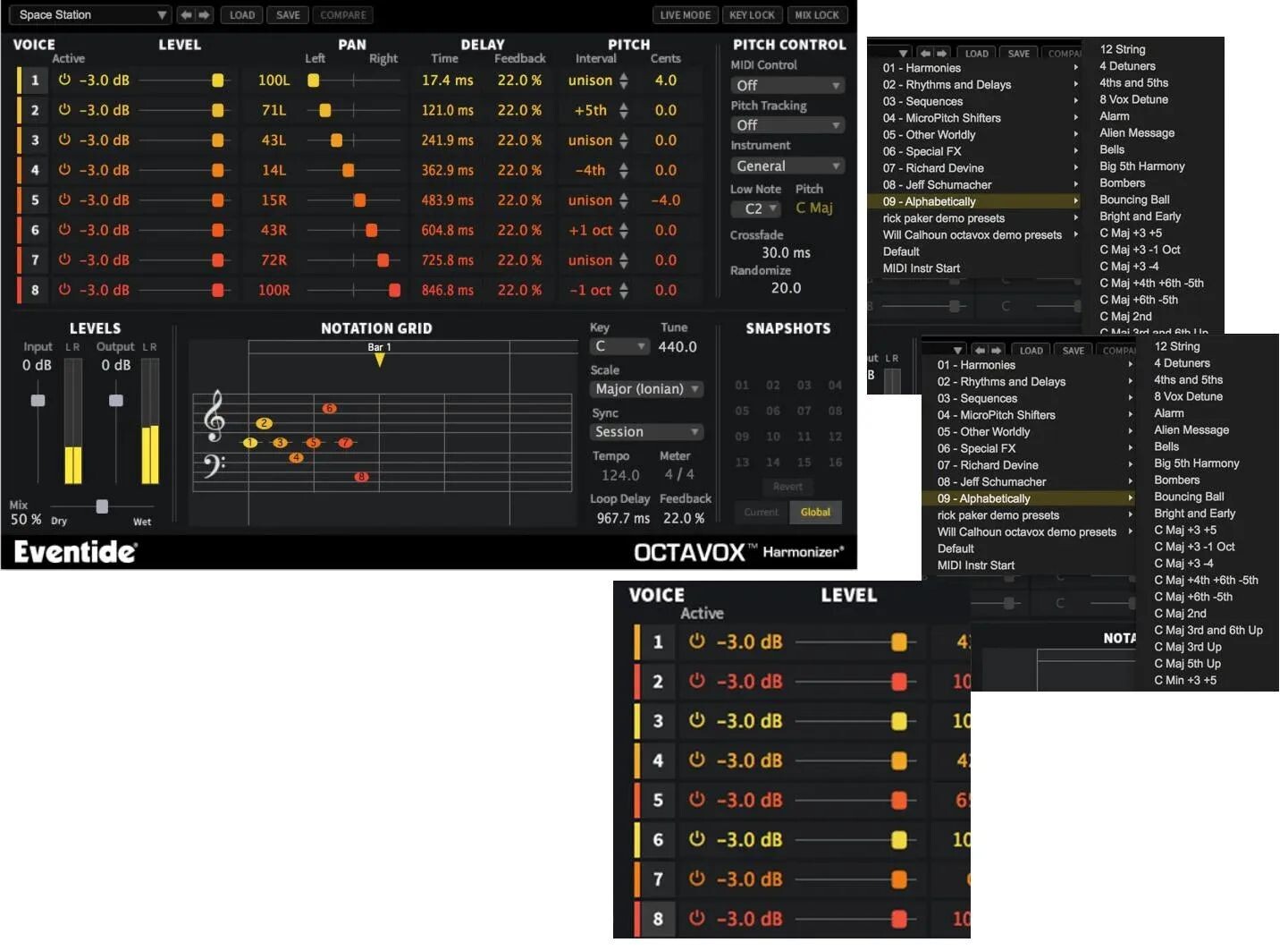

Плагин Eventide Octavox 8-голосный диатонический гармонайзер со сдвигом высоты тона — академическая версия