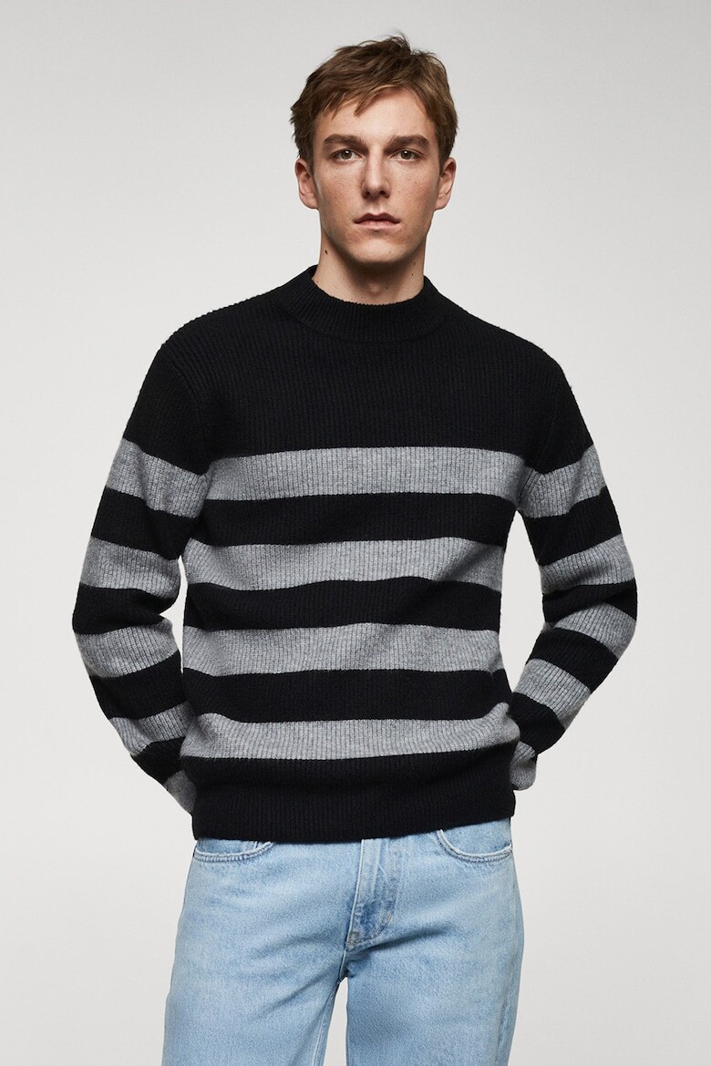 

Свитер в полоску Новосель Mango, черный