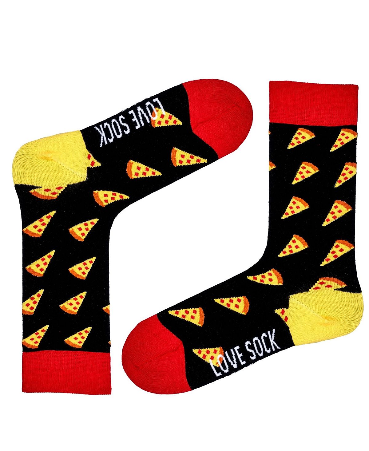 Пицца, органический хлопок, забавная еда, новинка, носки для экипажа Love Sock Company, черный