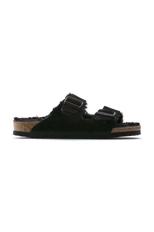 

Замшевые тапочки из овчины Arizona Birkenstock, черный