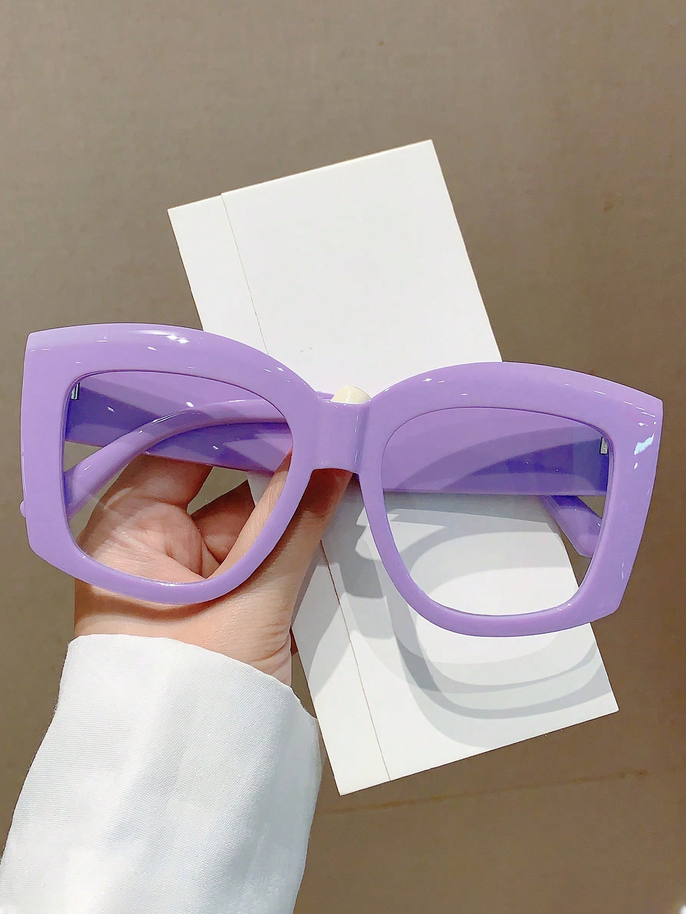 Женские большие прозрачные очки «кошачий глаз»