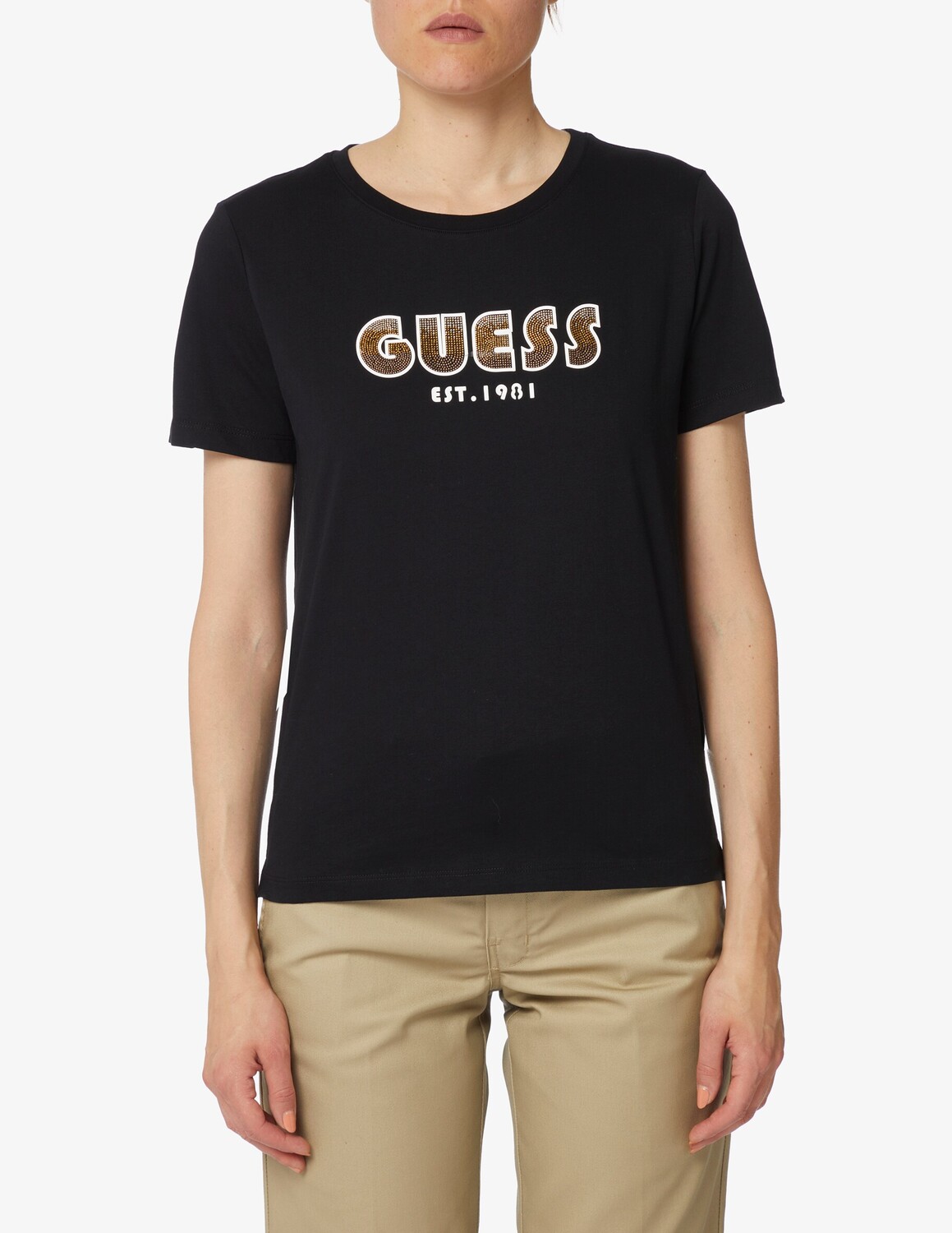 

Хлопковая футболка Guess, черный