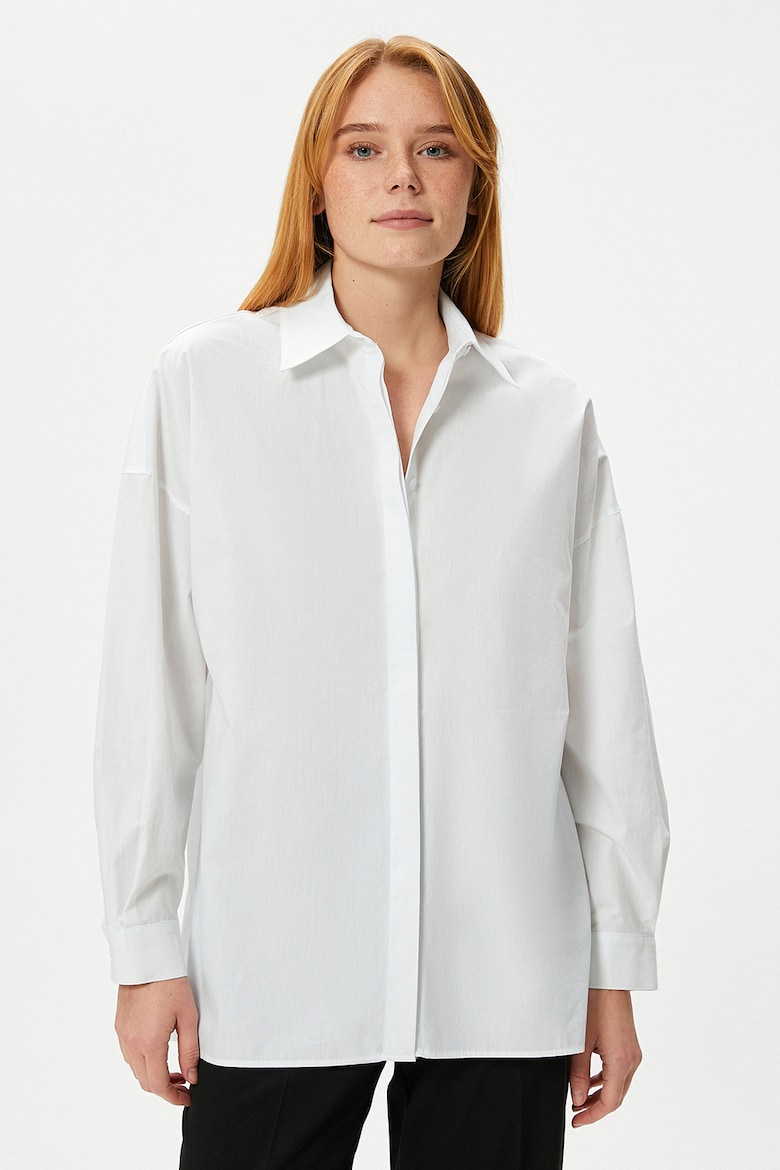 Рубашка свободного кроя с заниженными рукавами Koton, белый