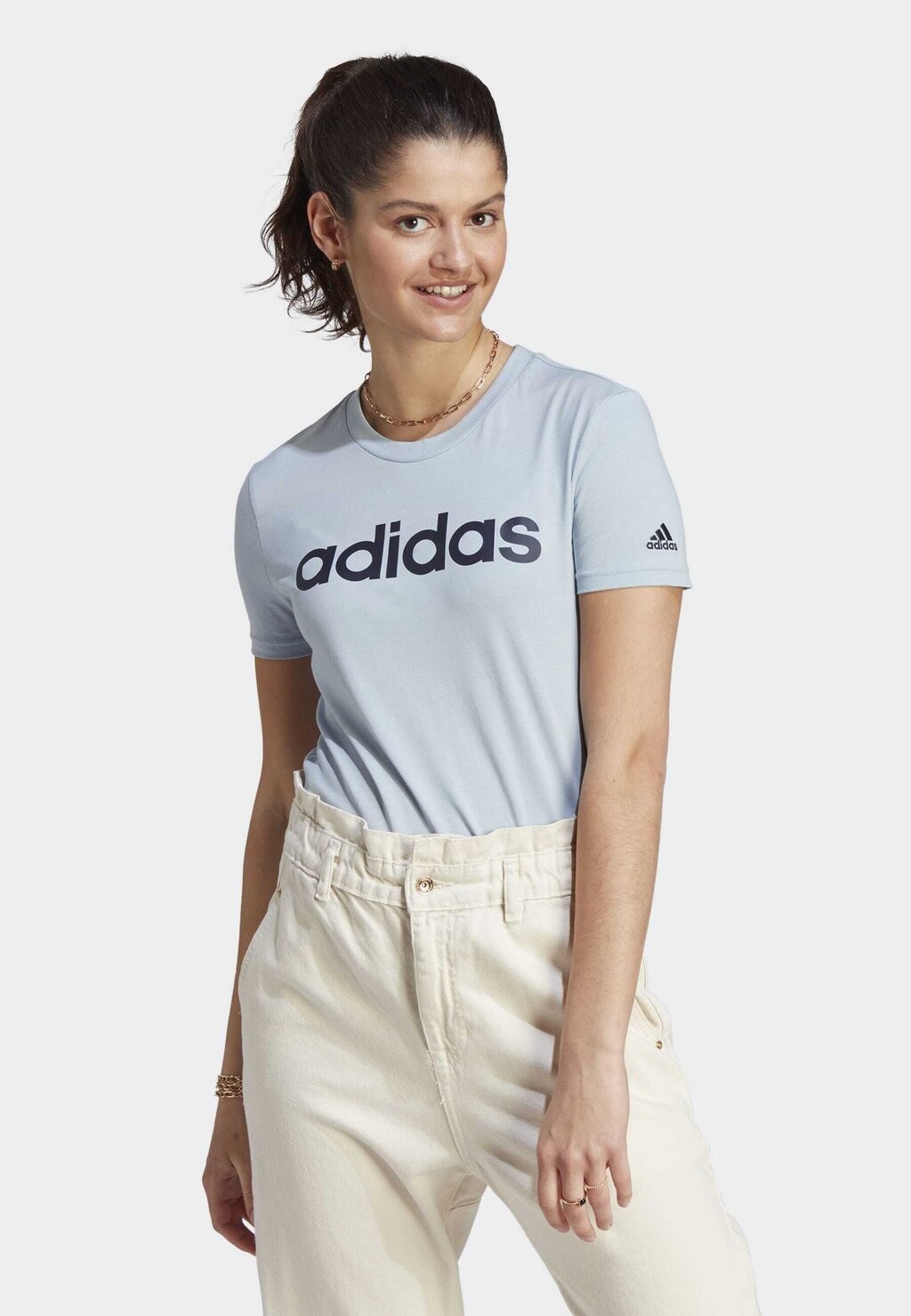 

Футболка с принтом Adidas, синий