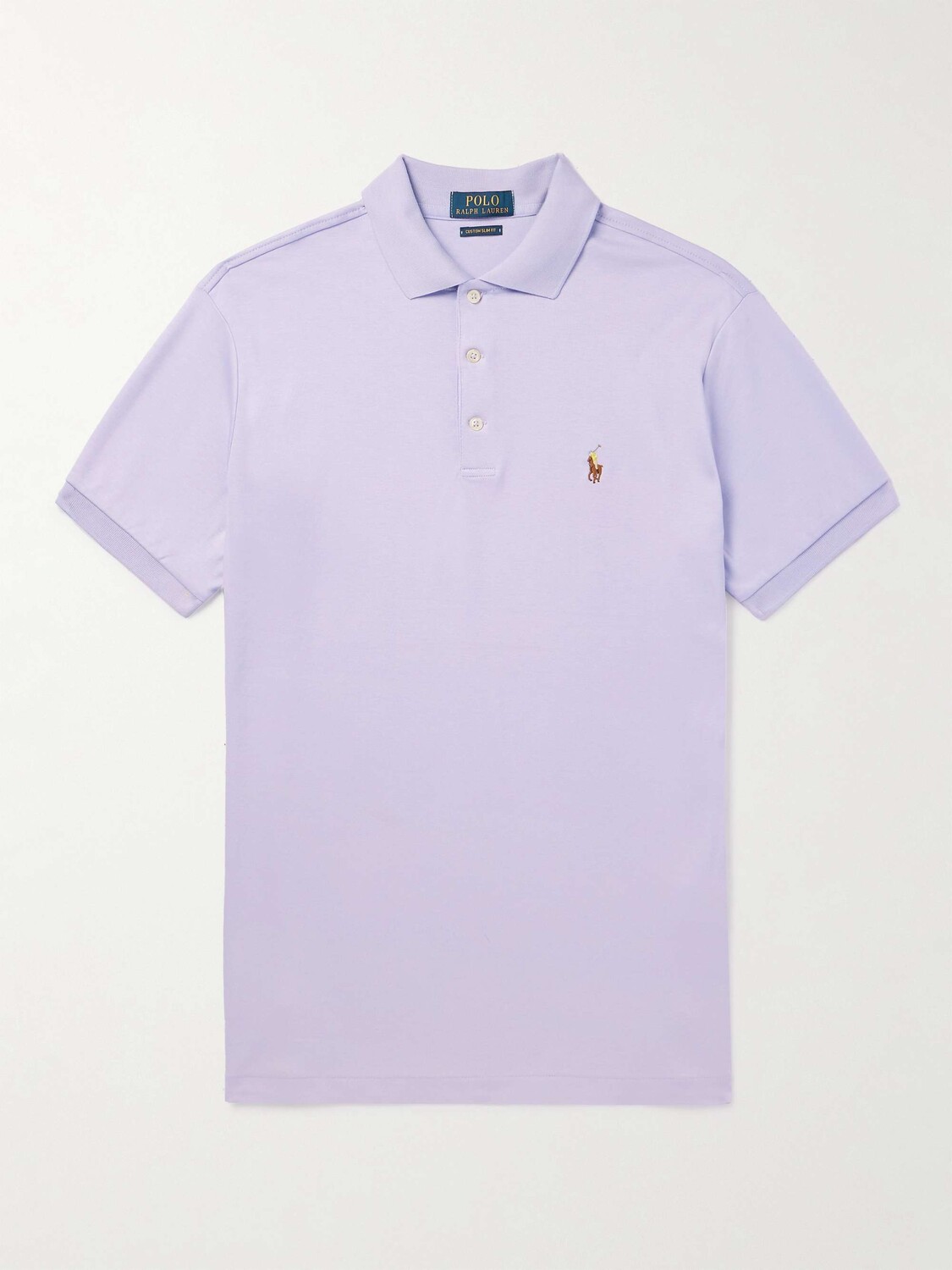 

Рубашка-поло из хлопкового джерси с вышитым логотипом POLO RALPH LAUREN, фиолетовый