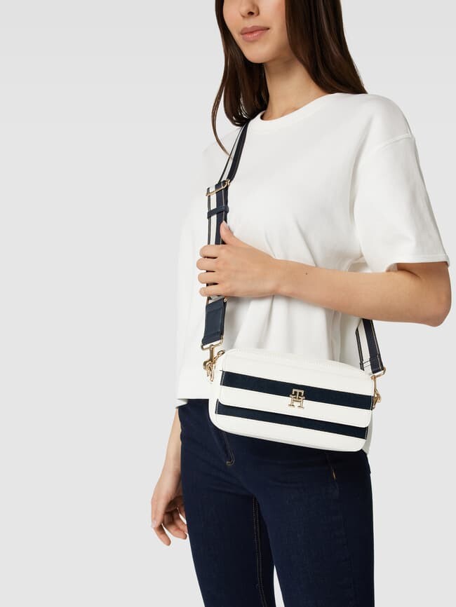 

Сумка через плечо с полосатым узором Tommy Hilfiger, темно-синий