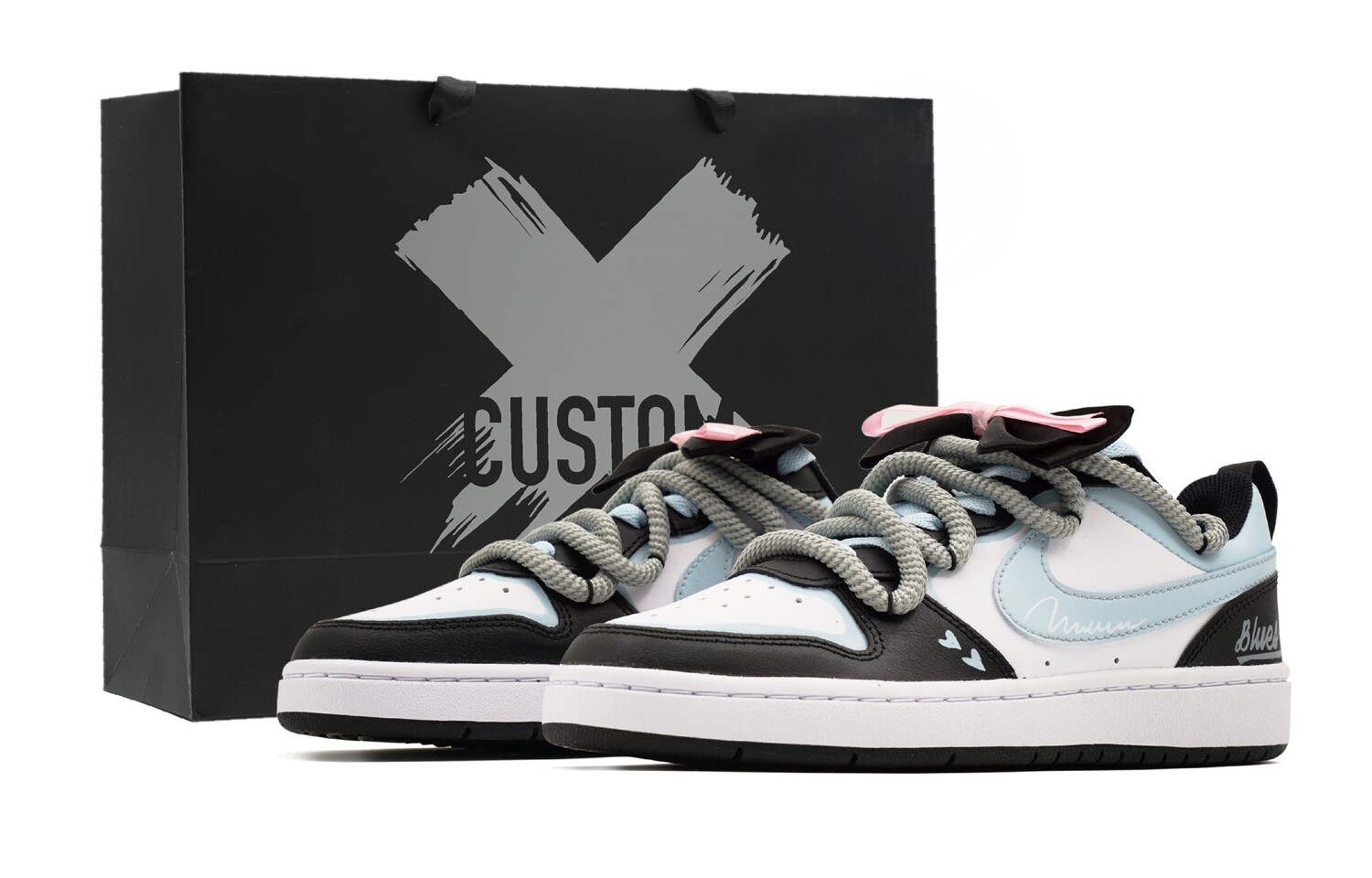 

Кроссовки Nike Court Borough 2 Skateboarding Shoes Women's Low-top Grey/Blue, серый/синий