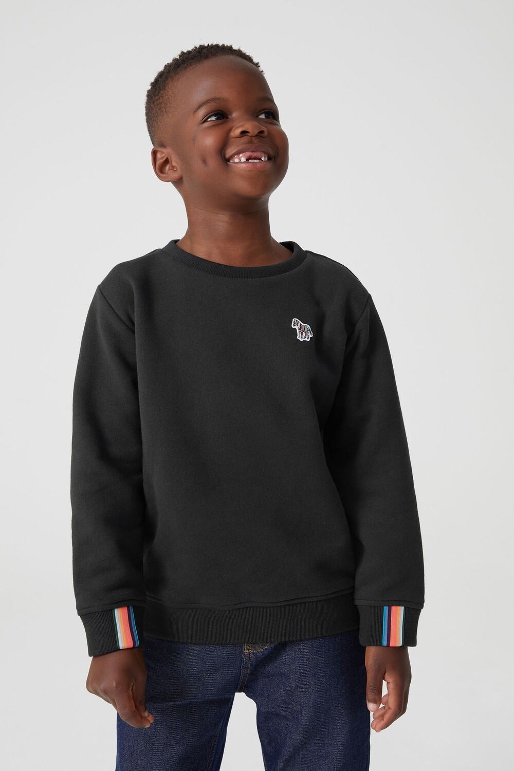 

Толстовка с круглым вырезом для мальчика с мотивом зебры Paul Smith, черный