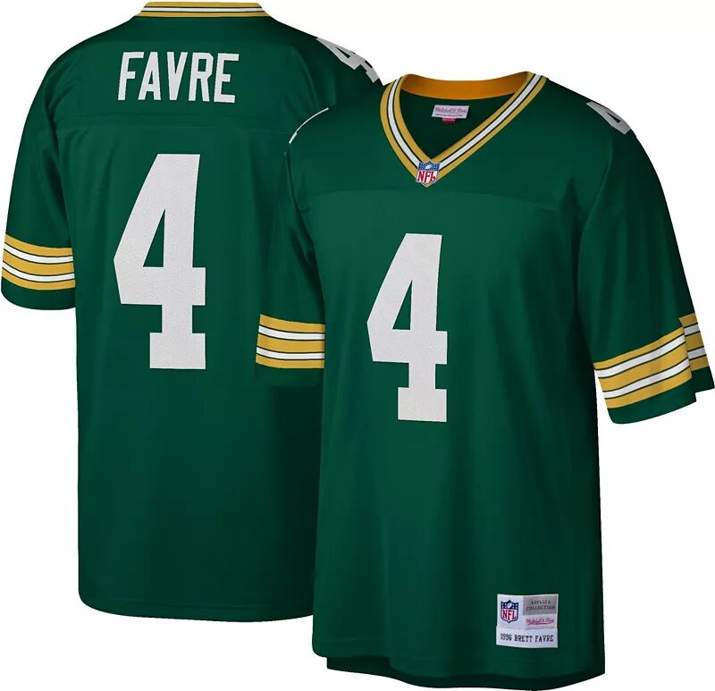 

Мужская футболка Mitchell & Ness Green Bay Packers Brett Favre № 4 1996 года., Зеленый