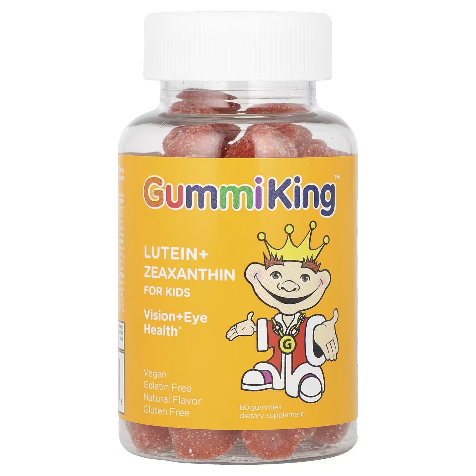Жевательные конфеты для детей GummiKing Mango с лютеином и зеаксантином, 60 жевательных конфет детская эхинацея с витамином с и цинком gummiking 60 жевательных конфет