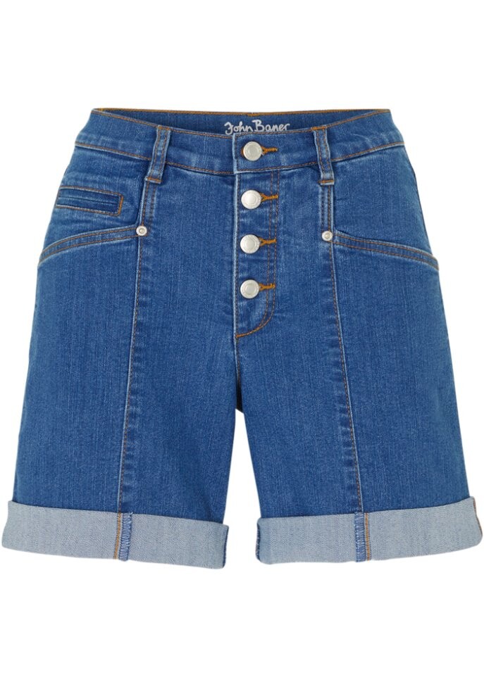 

Комфортные джинсовые шорты стрейч John Baner Jeanswear, синий