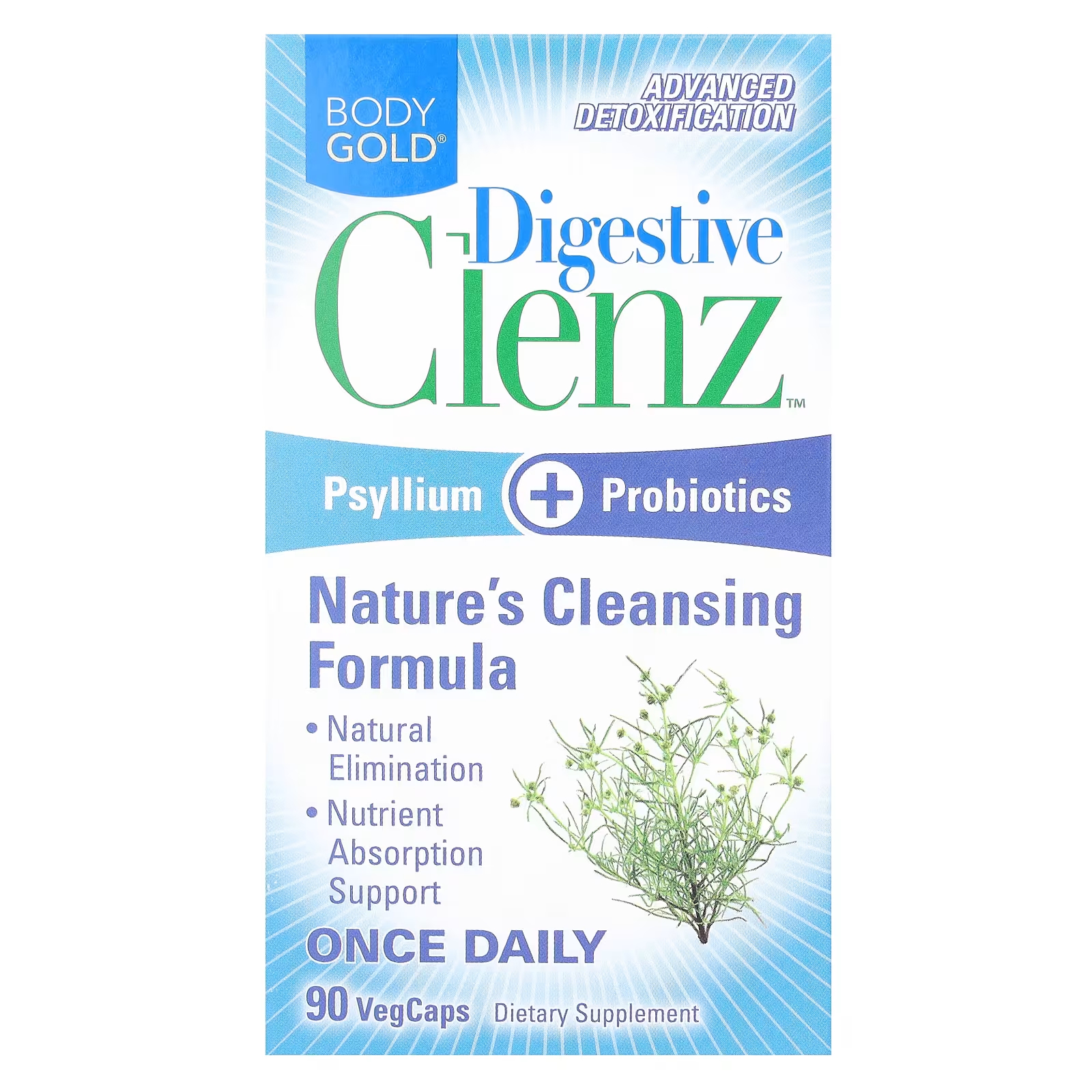 Пищевая добавка BodyGold Digestive Clenz, 90 растительных капсул