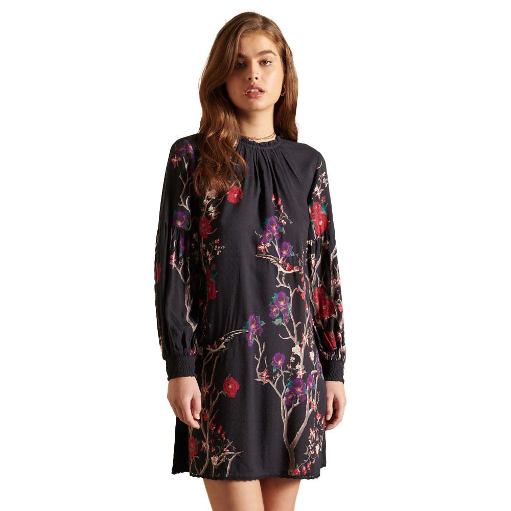 

Короткое платье Superdry Embroidered High Neck, черный