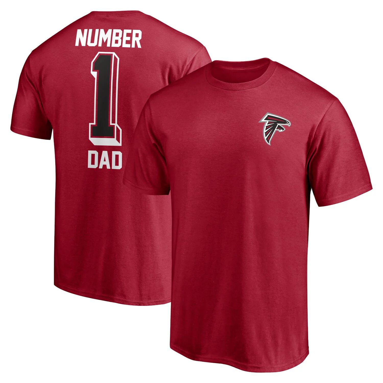 Мужская красная футболка Fanatics Atlanta Falcons #1 Dad