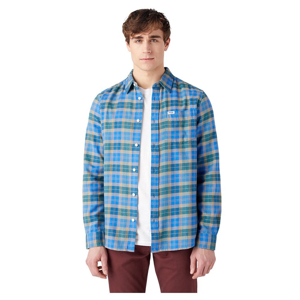

Рубашка с длинным рукавом Wrangler 1 Pocket Regular Fit, синий