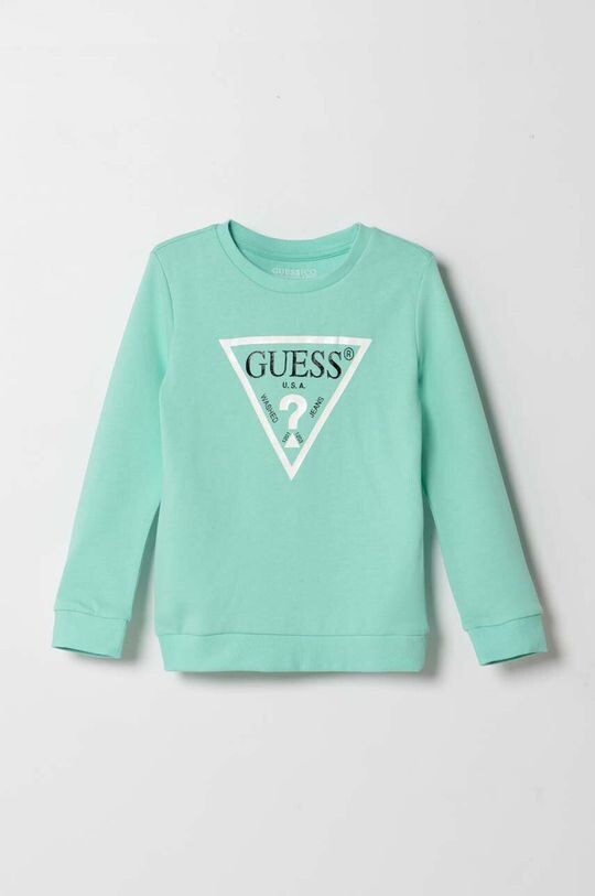 

Детская хлопковая толстовка Guess, бирюзовый