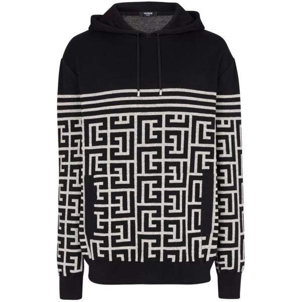 

Футболка pb monogram knitted hoodie Balmain, черный