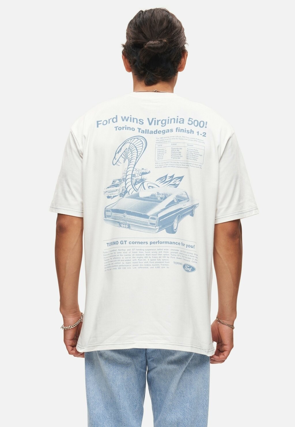 

Футболка с принтом Ford Torino Classic Re:Covered, цвет ecru