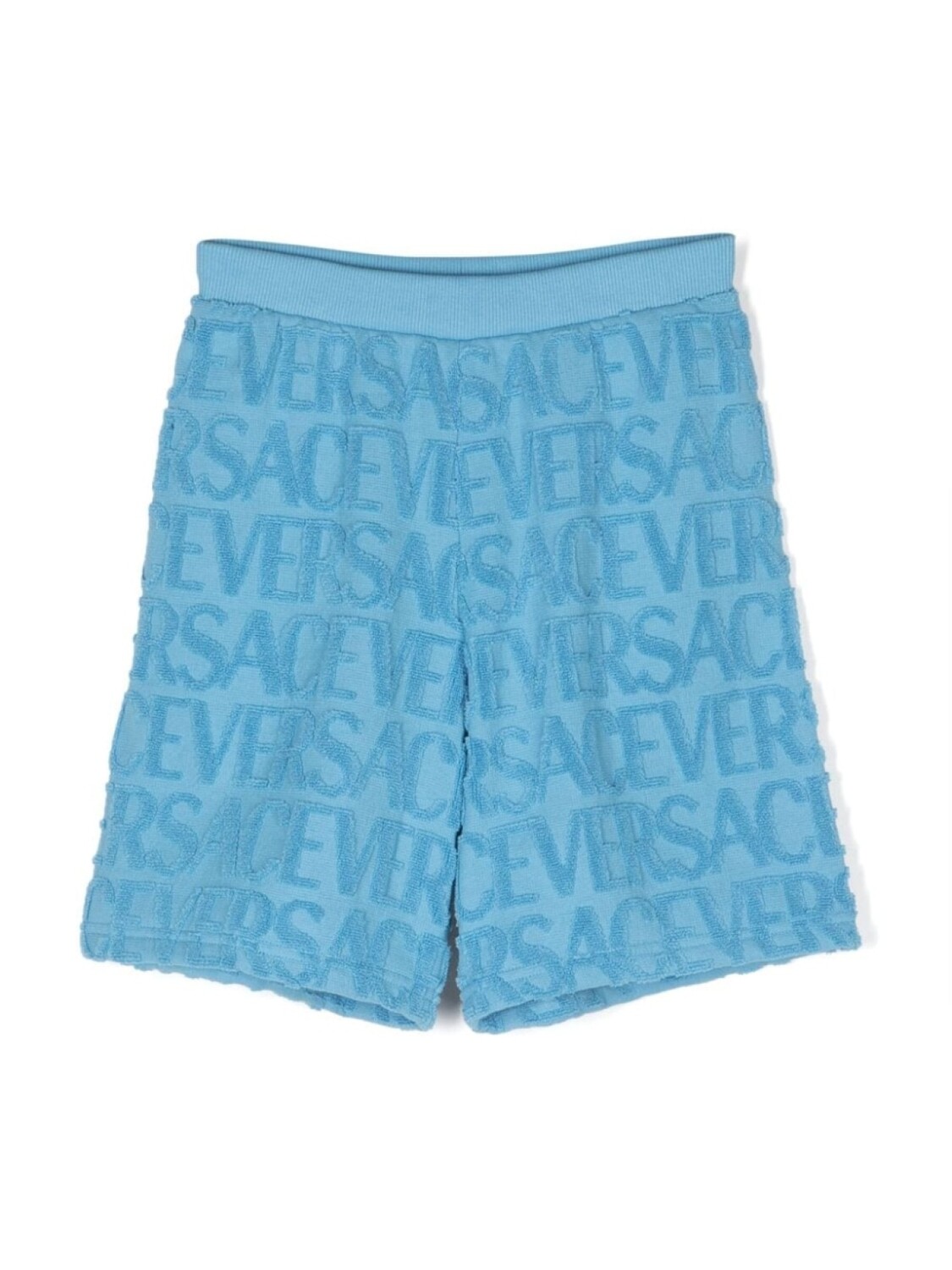 

Versace Kids шорты с жаккардовым логотипом, синий