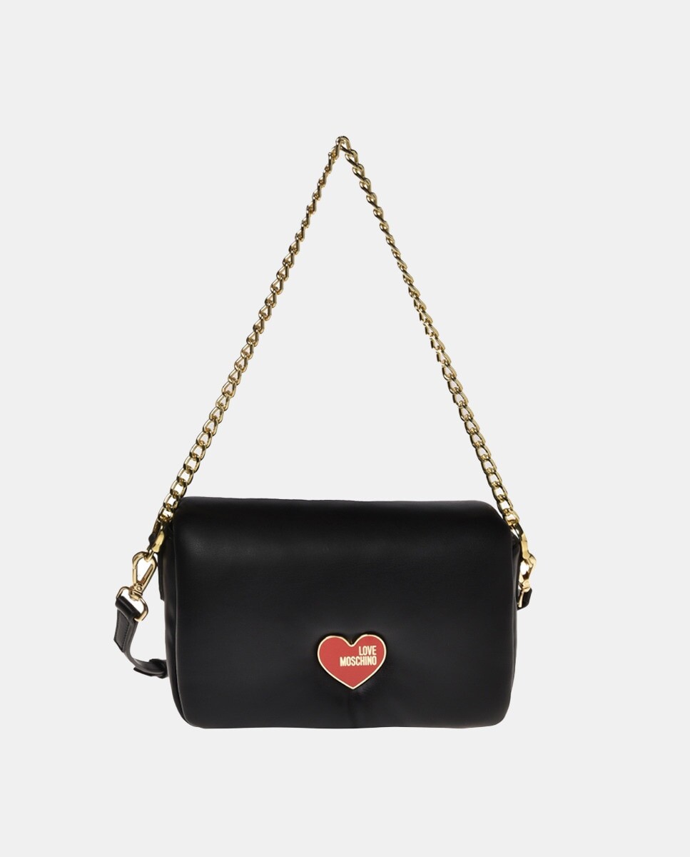 

Средняя черная сумка через плечо с клапаном Love Moschino, черный