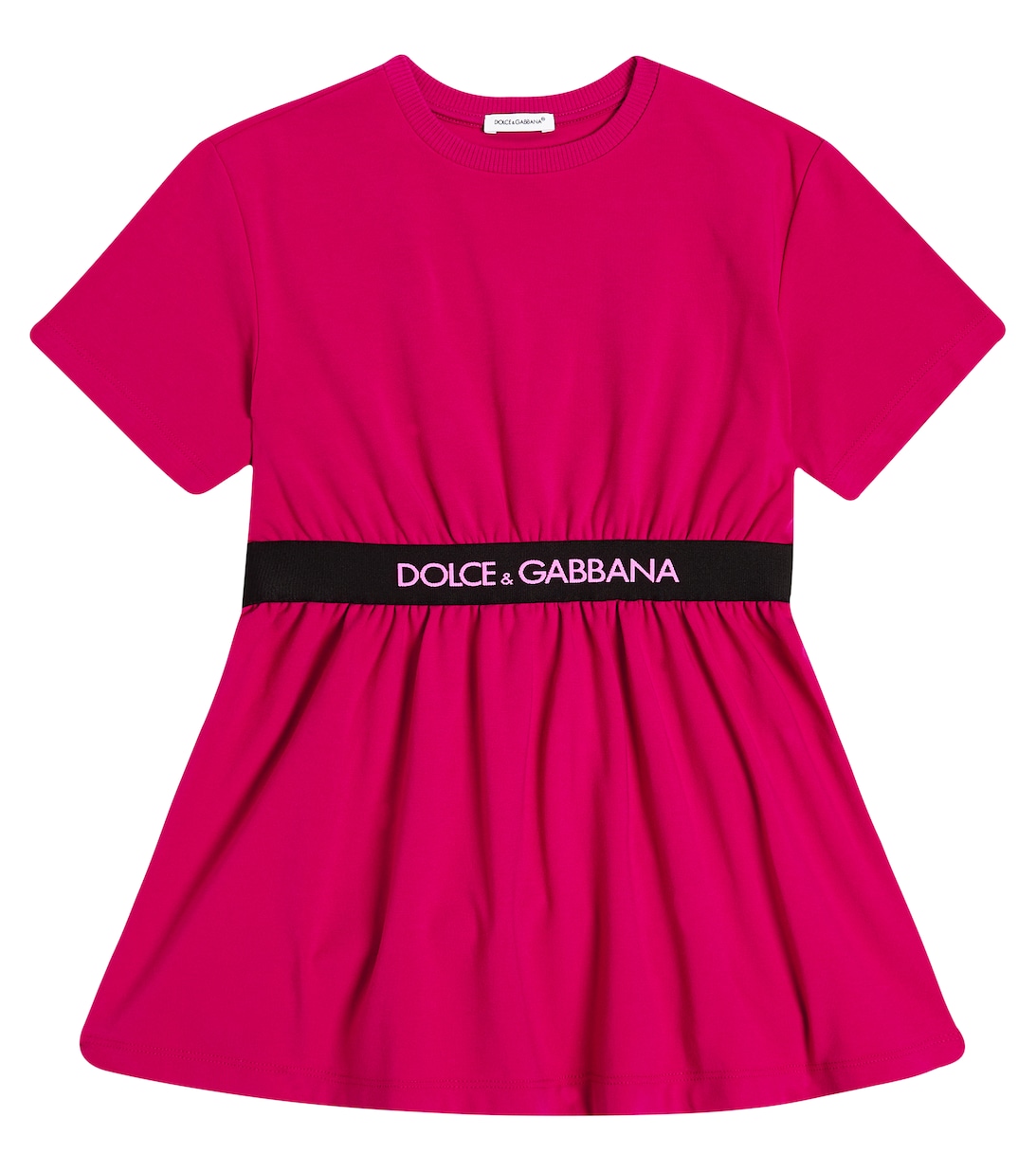 

Платье из смесового хлопкового джерси с логотипом Dolce&Gabbana, розовый