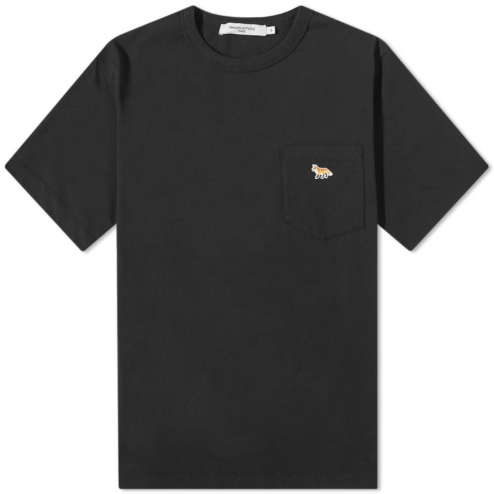 

Футболка с накладным карманом Maison Kitsuné Profile Fox, черный