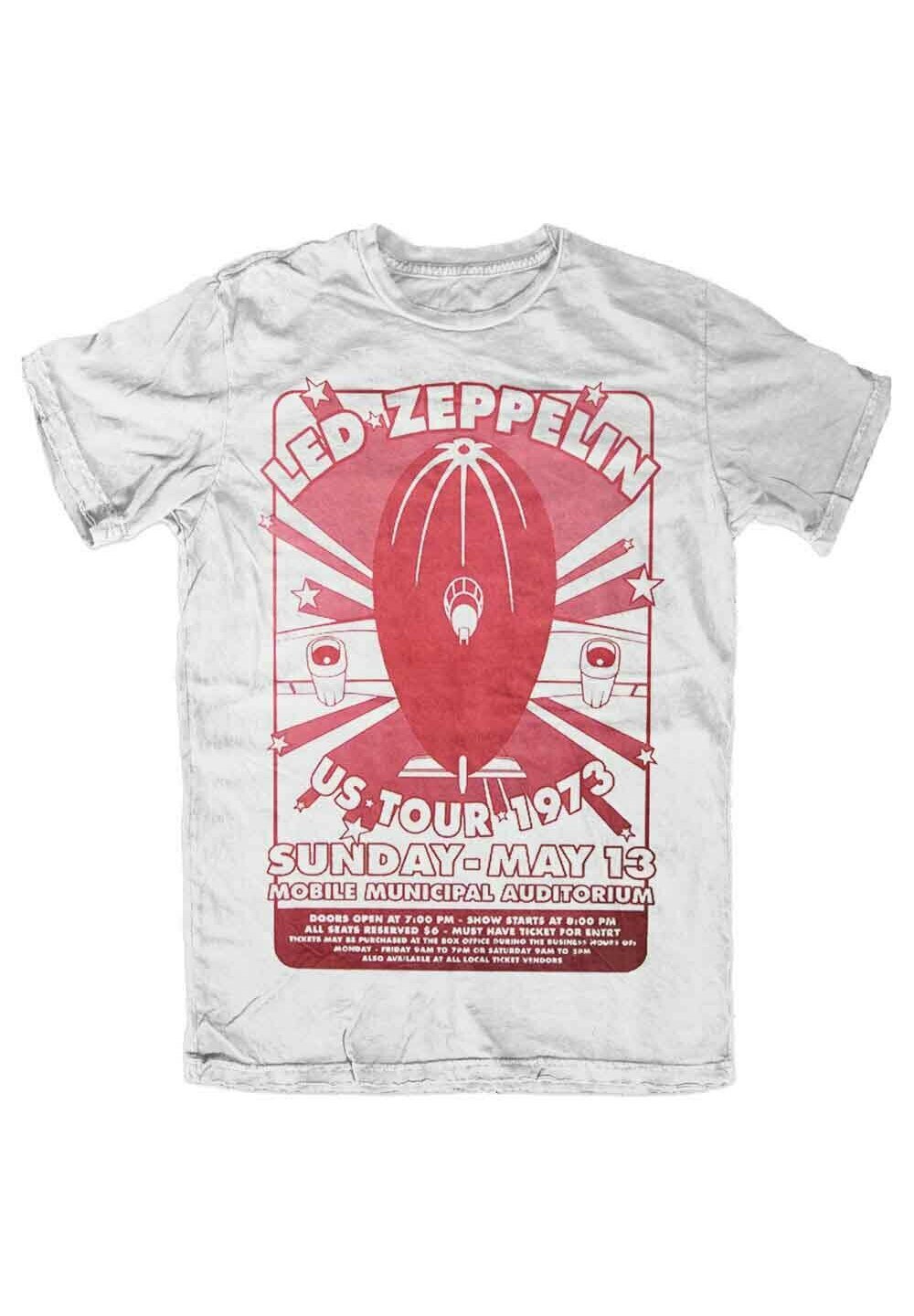 

Футболка с принтом LED ZEPPELIN MOBILE MUNICIPAL Paradiso Clothing, белый