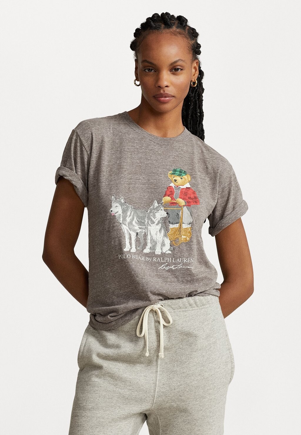 

Футболка с принтом Short Sleeve Polo Ralph Lauren, цвет heather grey