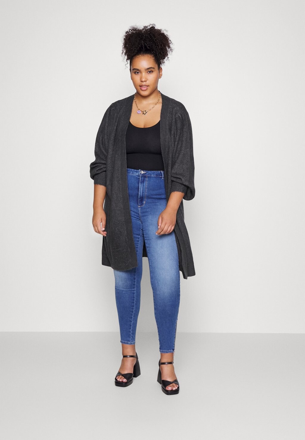 

Кардиган Vero Moda Curve VMRUBELLEFILE LONG CURVE КАРДИГАН, цвет dark grey melange