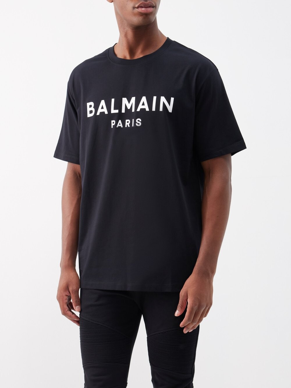 

Футболка из органического хлопка с логотипом Balmain, черный