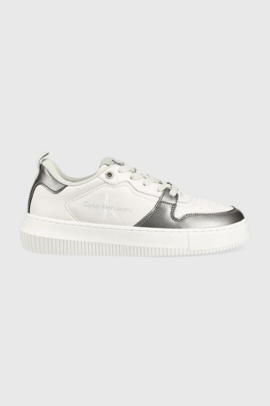 

Кроссовки Chunky Cupsole на шнуровке с эффектом металлик Calvin Klein Jeans, белый