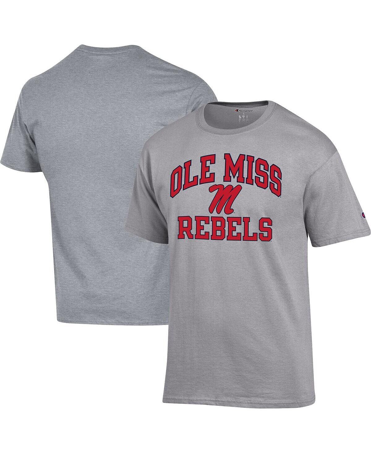 

Мужская футболка серого цвета Хизер Ole Miss Rebels High Motor Champion