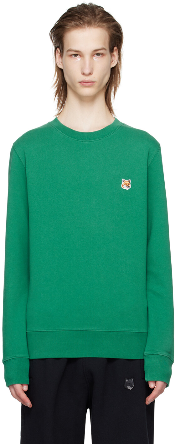 

Зеленый свитшот с головой лисы Maison Kitsune, цвет Pine