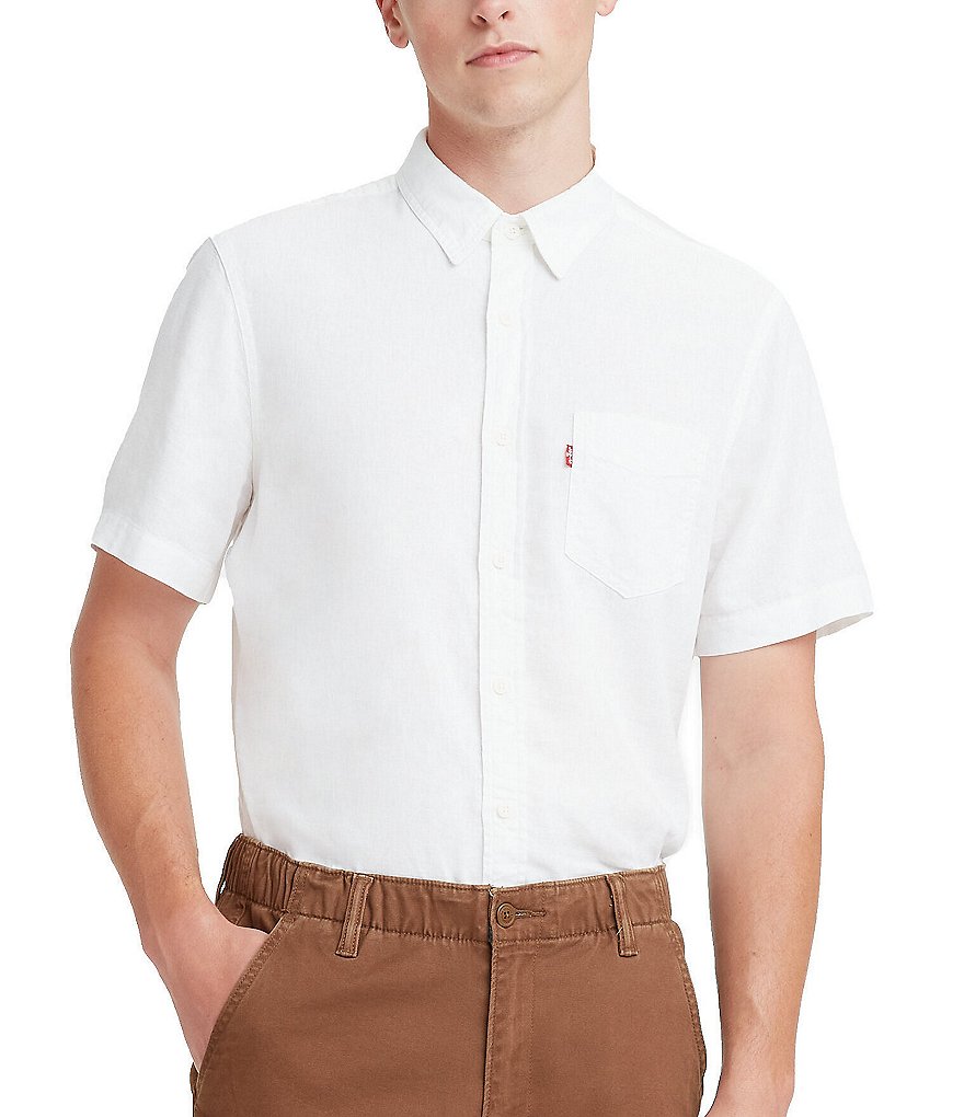 Тканая рубашка классического кроя Levi's с короткими рукавами, белый