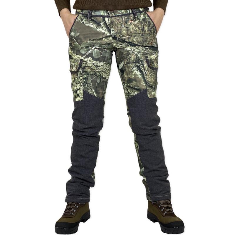 Женские охотничьи брюки Passion Brunette с техническим камуфляжем, дышащие. PASION MORENA, цвет verde