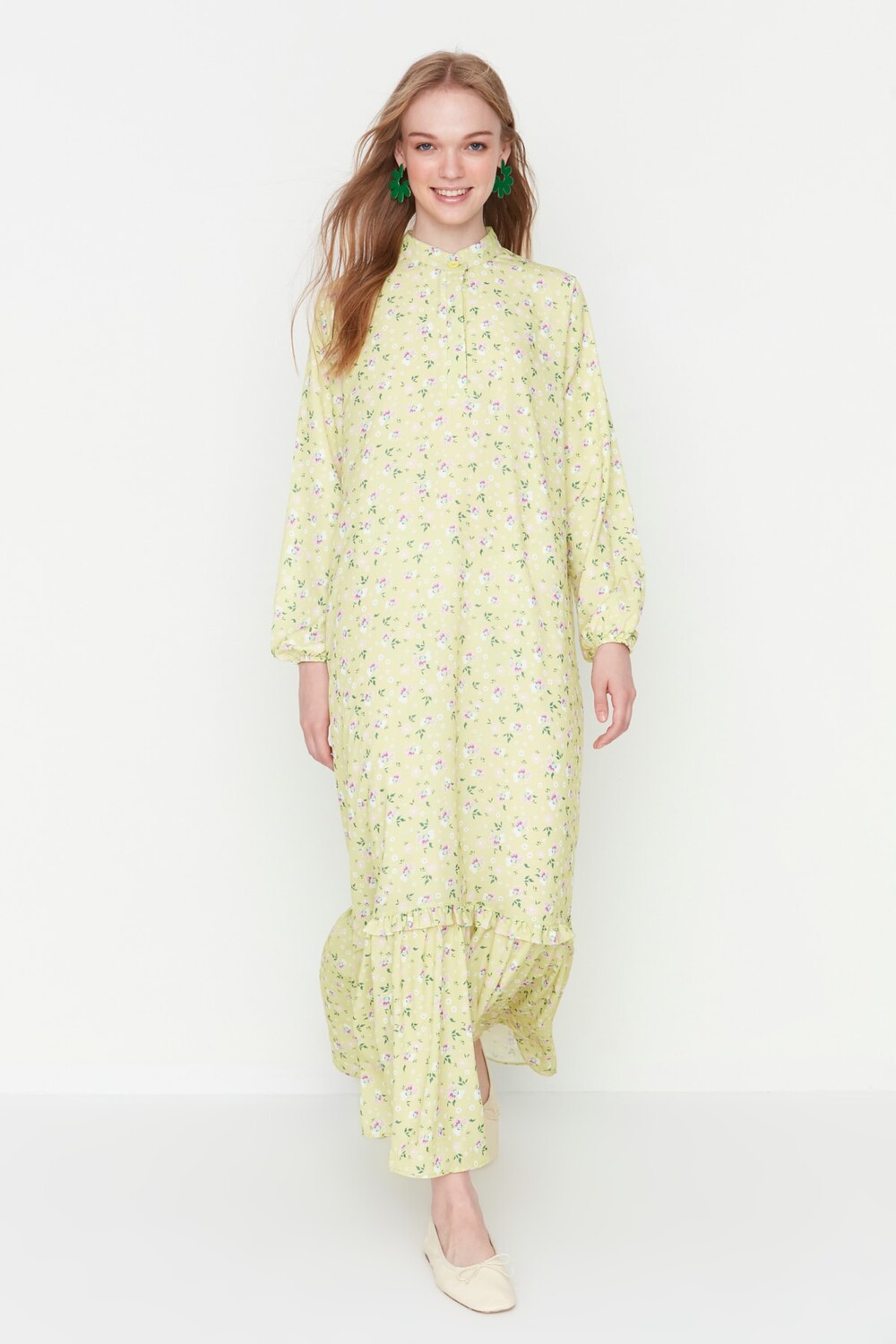 

Платье - Зеленый - А-силуэт Trendyol Modest, зеленый