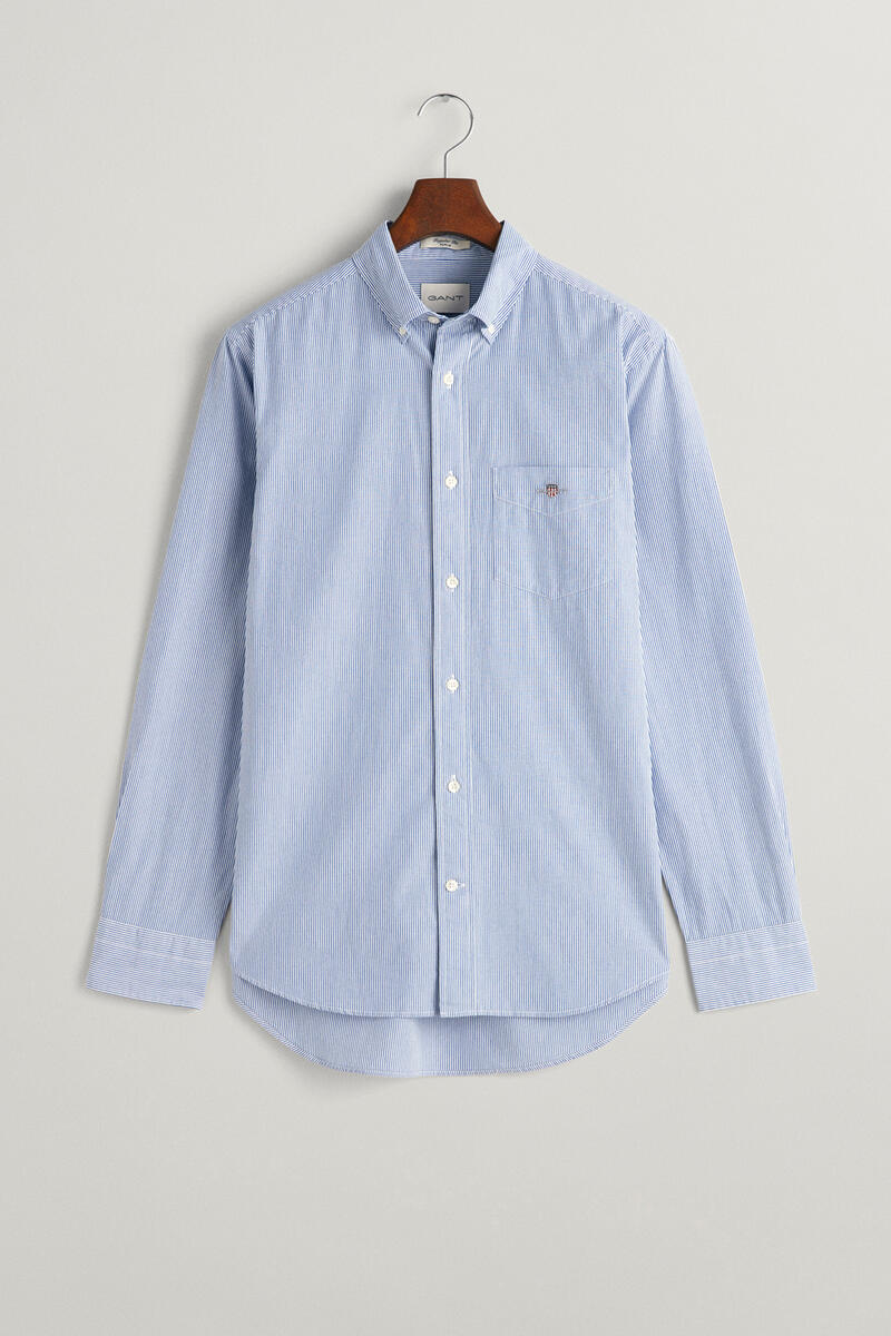 Рубашка из поплина в полоску стандартного кроя Gant, синий