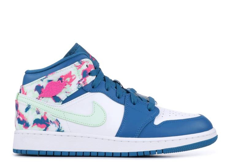 

Кроссовки AIR JORDAN 1 MID GS 'PAINT STROKE', зеленый