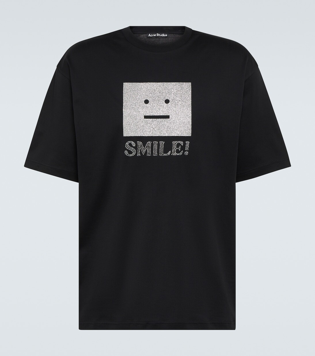 

Футболка из хлопкового джерси для лица Acne Studios, черный