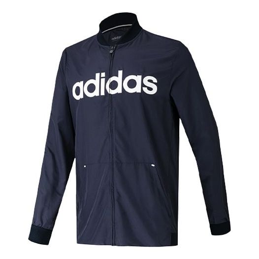 Куртка Men's adidas Logo Alphabet Printing Jacket Blue, синий