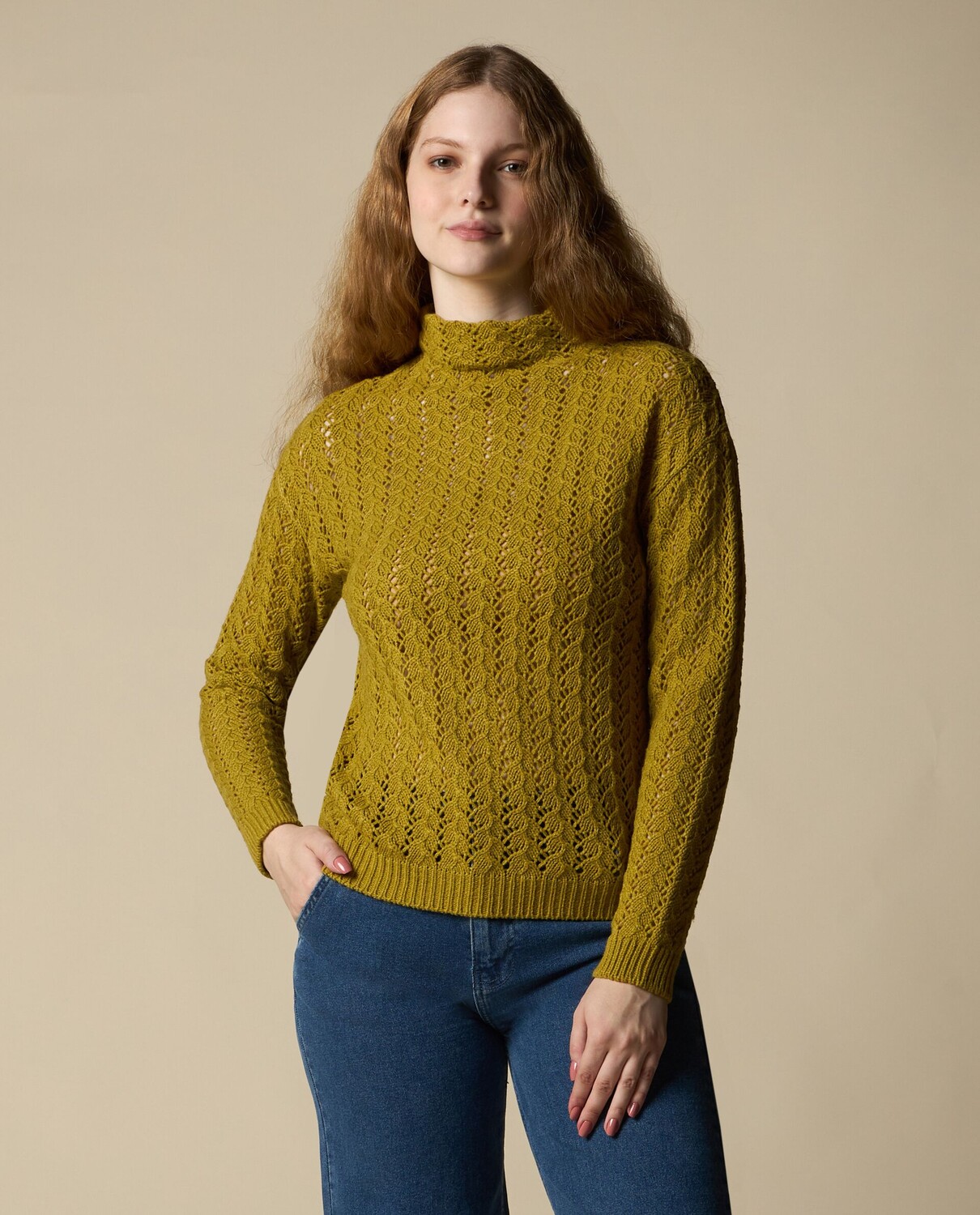 

Женская трикотажная водолазка NICE&CHIC, оливково-зеленый